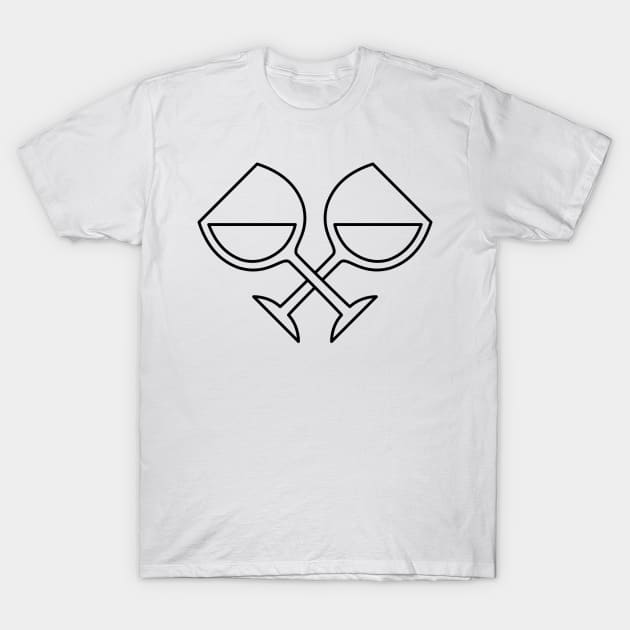 Crossed Wine Glasses T-Shirt by SWON Design